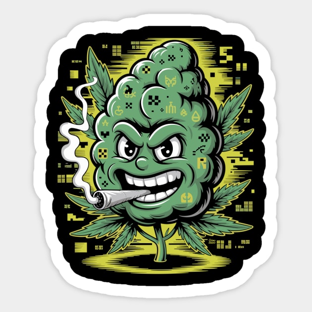 Nugget Glitch: High on Code Sticker by Cosmo Gazoo